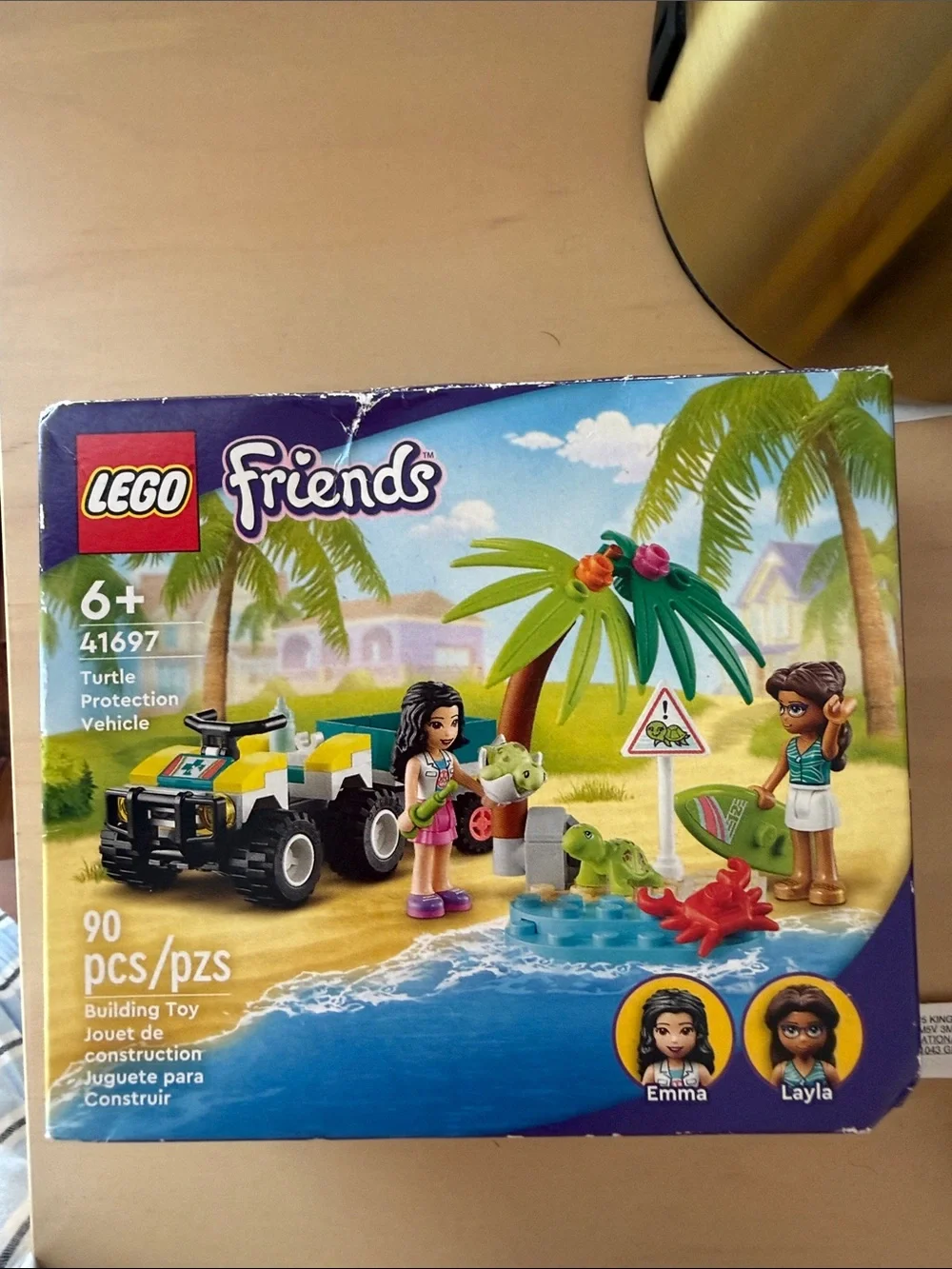 Lego Friends Yellow White ATV Beach Rescue Set with Palm Tree